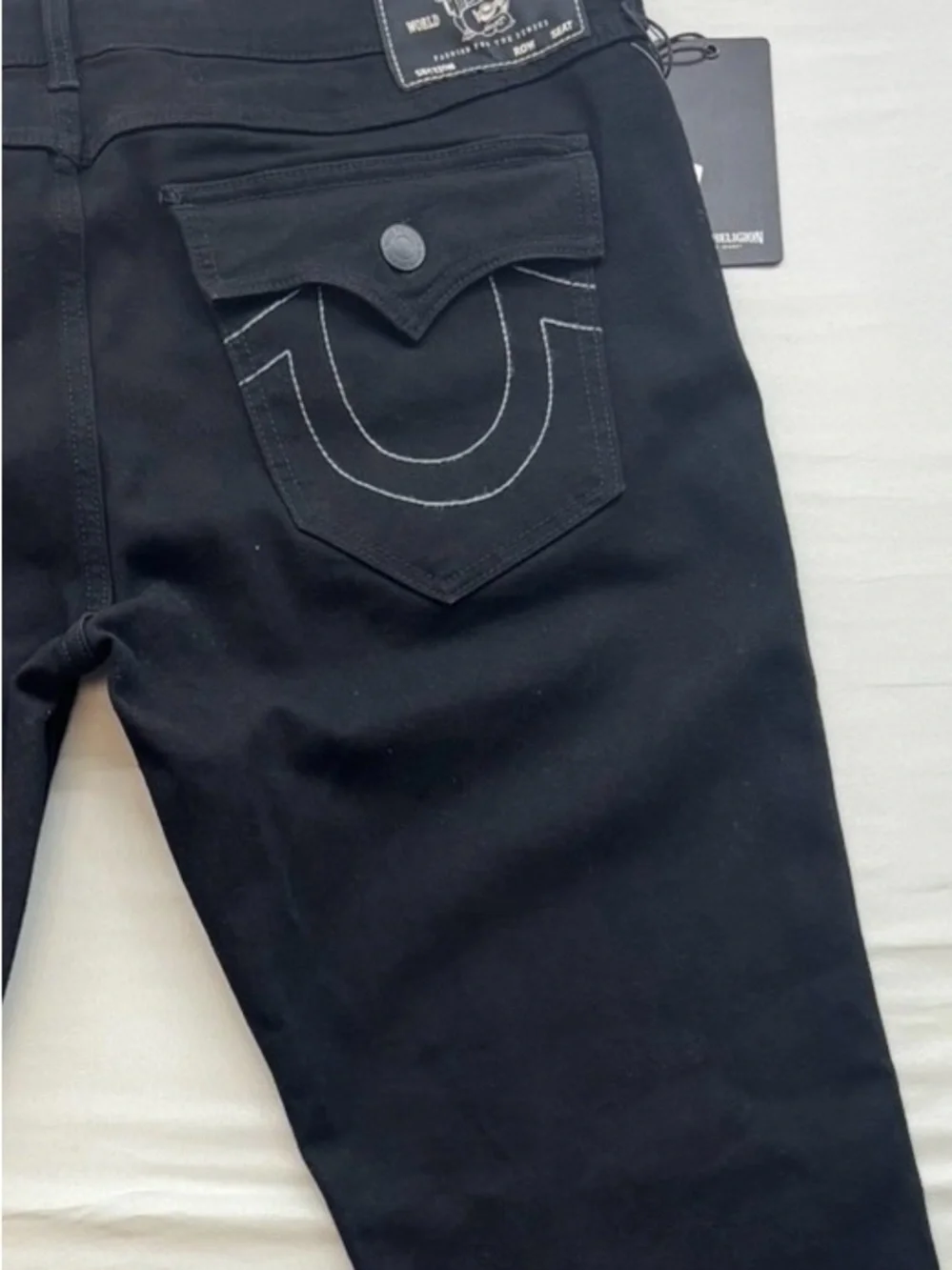 True Religion Men's Black Slim Straight Jeans